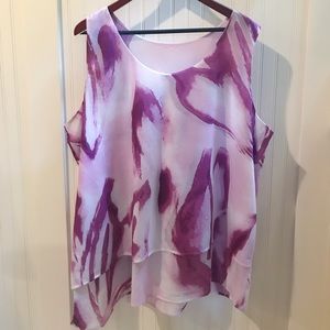 Lane Bryant Watercolor Patterned Top